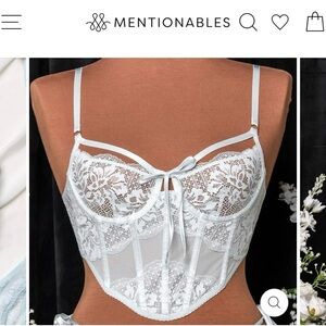 Mentionables Delicate Lace Bustier in Soft Blue